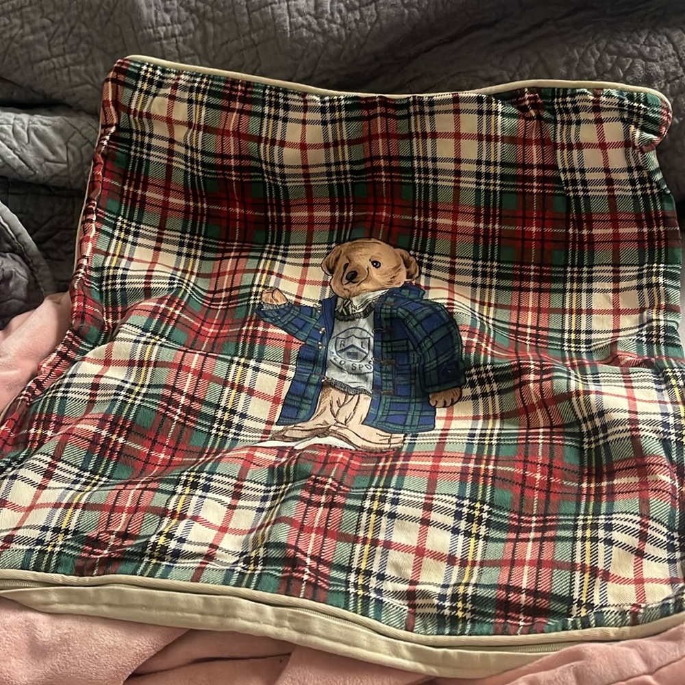 Vintage Ralph Lauren polo bear pillow cover